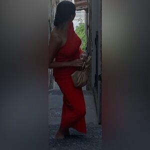 Zara Vibrant Red One-Shoulder Dress